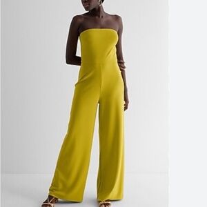 Express Strapless Mustard Jumpsuit